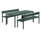 Lavica Linear Steel Bench s opierkou 170 cm, dark green
