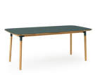 Stôl Form 95x200 cm, zelená/dub