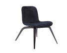 Goose Lounge Chair Black, Velvet Midnight Blue