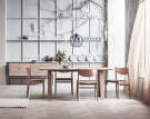 Jedálenská stolička Apelle Back Upholstery, beige/white oak