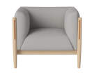 Kreslo Dive White Oak, Ascot light grey/cognac leather