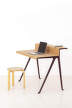 Pracovný stôl Courier, light oak/dark bordeaux