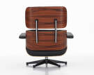 Kreslo Eames Lounge Chair Santos Palisander, Leather Premium F66 Nero