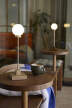 Prenosná stolná lampa Snowball, grey beige