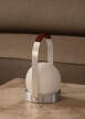 Prenosná lampa Carrie Leather Handle, brushed aluminium