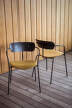 Stolička Pavilion AV4, black lacquered oak / cognac