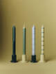 Sviečky Pattern Candle set 4ks, green and silver