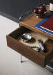 Odkládací stolík Alima NDS3, chrome / walnut