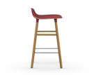 Barová stolička Form 65 cm, red/oak
