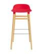 stolicka-Form Bar Chair 75 cm Oak, bright red