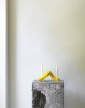 Svietnik Crooked Two Aluminium, yellow