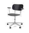 Kancelárska stolička Co Task Chair s podrúčkami, polished aluminium/black oak