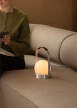 Prenosná lampa Carrie Leather Handle, brushed aluminium