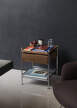 Odkládací stolík Alima NDS3, chrome / walnut