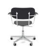 Kancelárska stolička Co Task Chair s podrúčkami, polished aluminium/black oak