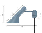 Nástenná lampa AJ, dusty blue
