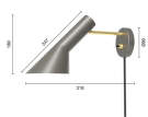 Nástenná lampa AJ, warm grey/brass