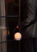 Prenosná lampa Carrie Leather Handle, brushed aluminium