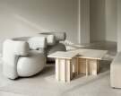 stolek-Edge Coffee Table, travertine