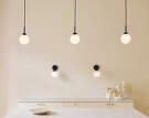 Nástenná lampa Apiales, satin black/opal