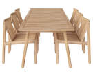 Záhradný set Patio so 6 stoličkami, untreated solid teak