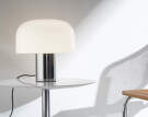 Stolná lampa Bellhop Glass T, bright aluminum