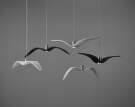 svietidla Night Birds Pendent, grey Brokisglass