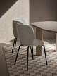 Jedálenská stolička Rico Side Chair Soft Bouclé, off-white/black