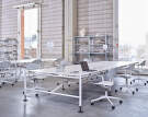 Kancelárska stolička Mynt Plastic s kolieskami, light grey