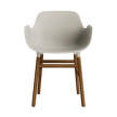 Stolička Form s podrúčkami, light grey/walnut