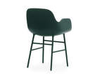 Stolička Form s podpierkami rúk, zelená/oceľ