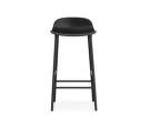 Barová stolička Form, čierna/oceľ, 75 cm