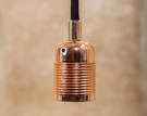 E27 pendant Copper, čierný kabel