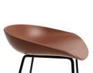 stolicka-AAS 38 Bar Stool Low Black Steel, soft brick