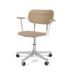 Kancelárska stolička Co Task Chair s podrúčkami, polished aluminium/natural oak