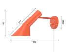 Nástenná lampa AJ, electric orange