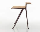 Pracovný stôl Courier, light oak/dark bordeaux