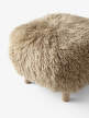 Pouf Little Petra ATD1, oak/sheepskin Honey
