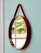 Strap Mirror 70cm, red