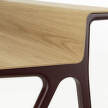 Pracovný stôl Courier, light oak/dark bordeaux