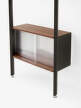 Policová zostava Rombe zo skrinkou, anthracite/lacquered walnut