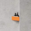 Rohová kúpeľňová polička Bath Shelf Corner, orange