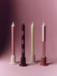 Sviečky Pattern Candle set 4ks, pink and bordeaux
