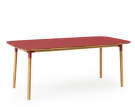 Stôl Form 95x200 cm, červená/dub