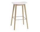 Barová stolička Fiber s drevenou podnožou, natural white/oak, 75 cm