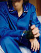 pyzamo Outline Pyjama L/S Shirt S/M, vivid blue