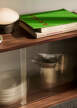 Policová zostava Rombe so skrinkou, anthracite/lacquered walnut