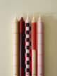 Sviečky Pattern Candle set 4ks, reds and bordeaux