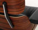 Kreslo Eames Lounge Chair Santos Palisander, Leather Premium F66 Nero