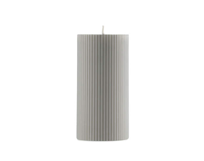 Sviečka Grooved Block Candle, grey